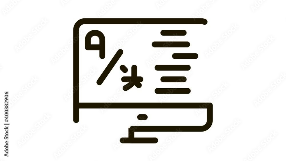 Aufkleber computer translation program icon animation. black online learning or dictionary on computer screen 