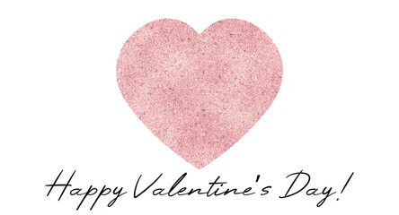 Happy Valentine's Day with glitter heart  on white background. Vector illustration background seasonal holidays flyers, greetings and invitations.