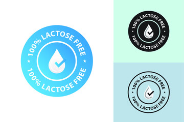 100% lactose free blue stamp vector, hundred percent lactose free symbol  illustration