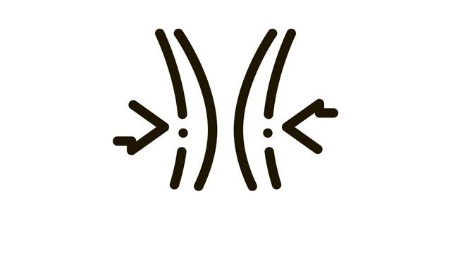 Block Vocal Cords Icon Animation. black Block Vocal Cords animated icon on white background