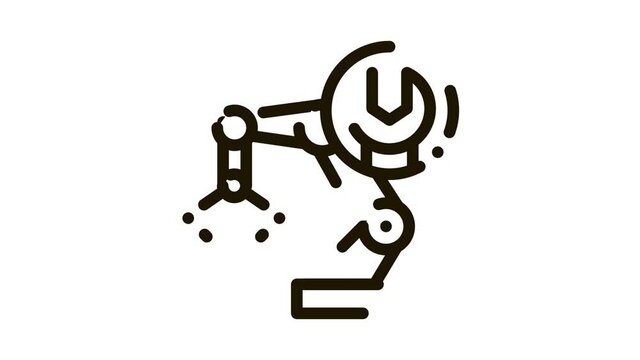Robot Repair Icon Animation. black Robot Repair animated icon on white background