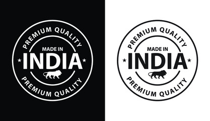 premium quality stamp, made in India icon vector illustration, make in India abstraction, emblem