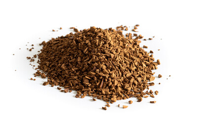 Instant coffee on white background