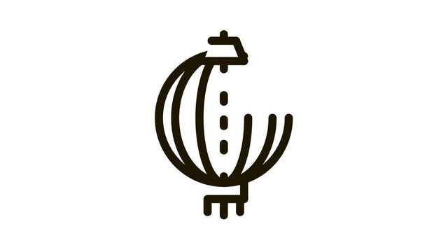 Asian Lantern Icon Animation. black Asian Lantern animated icon on white background