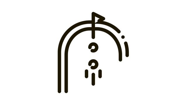 Golf Field Icon Animation. black Golf Field animated icon on white background