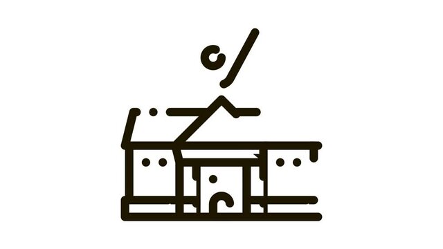 Golf Club House Icon Animation. black Golf Club House animated icon on white background