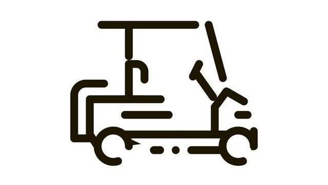 Caddy Golf Car Icon Animation. black Caddy Golf Car animated icon on white background