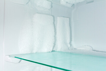 Ice on the walls of the freezer