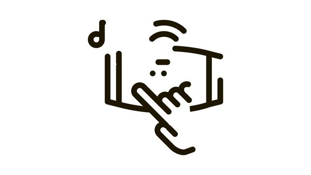 Music Device Icon Animation. black Music Device animated icon on white background
