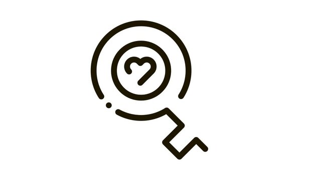 Female Mark Heart Icon Animation. black Female Mark Heart animated icon on white background