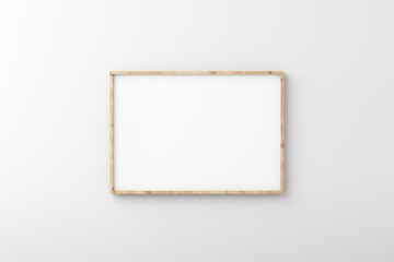 Wooden Blank A4 frame isolated on white for mockup