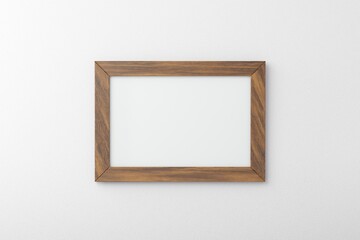 Wooden Blank A4 frame isolated on white for mockup