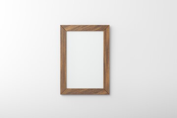 Wooden Blank A4 frame isolated on white for mockup