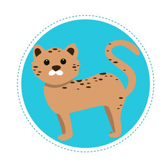 
Cute cheetah in simple cartoon flat style on isolated background, vector illustration for child's design