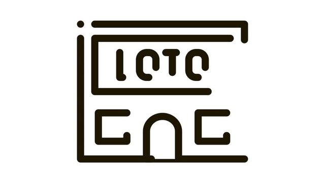 Lotto House Icon Animation. black Lotto House animated icon on white background