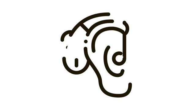 Hearing Aid Icon Animation. black Hearing Aid animated icon on white background