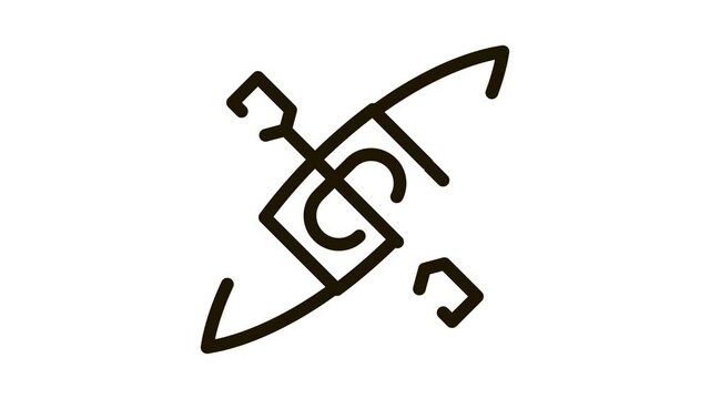 Kayak Icon Animation. black Kayak animated icon on white background