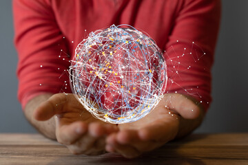 sphere network structure - abstract design connection design