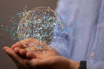data Internet infrastructure concept. Abstract technology background. 3D rendering.