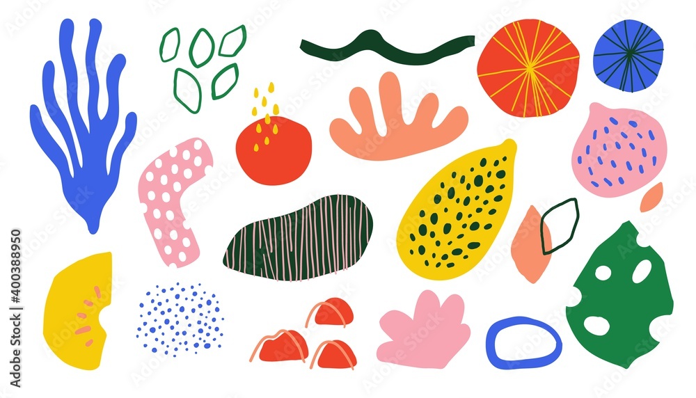 Poster scribble blob shapes. contemporary doodle hand drawn blob symbols and shapes, trendy geometric scrib