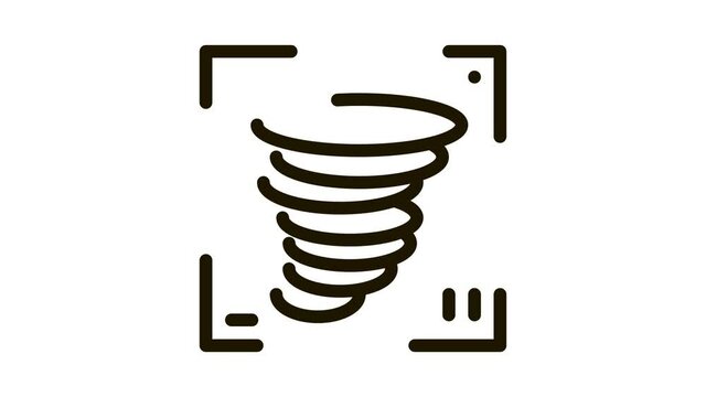Video Tornado Icon Animation. black Video Tornado animated icon on white background