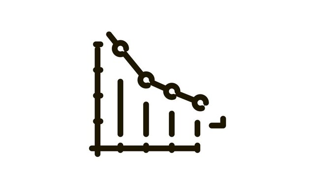 Falling Chart Icon Animation. black Falling Chart animated icon on white background
