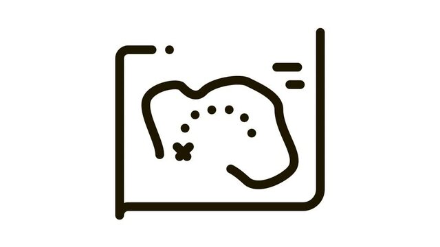Map Treasure Icon Animation. black Map Treasure animated icon on white background