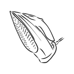 electric iron cartoon vector and illustration, black and white, hand drawn, sketch style, isolated on white background. iron vector sketch illustration