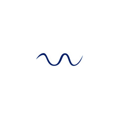 Blue wave sign, symbol, art, icon isolated on white