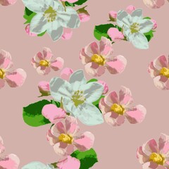 Obraz na płótnie Canvas seamless pattern flower on pink background,pink flowers background.