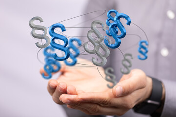 Lawyer and advocate on-line law services concept.