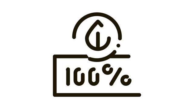 Hundred Percent Icon Animation. black Hundred Percent animated icon on white background