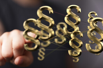 Obraz premium 3D rendering digital paragraph law symbol