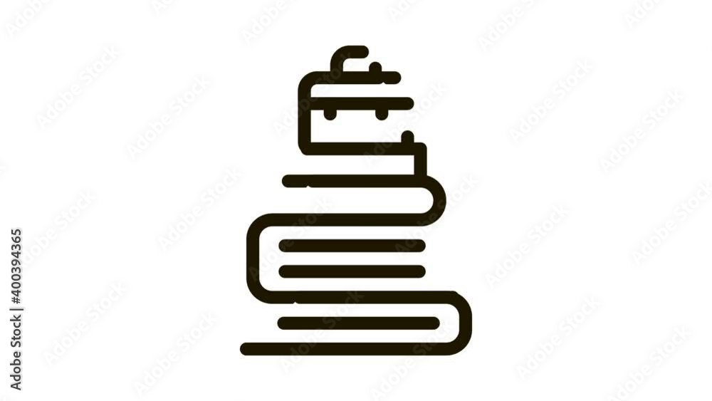 Sticker Case Heap Tower Icon Animation. black Case Heap Tower animated icon on white background