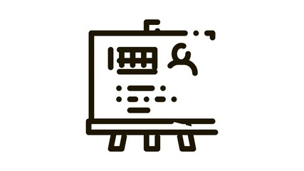 Man Result Board Icon Animation. black Man Result Board animated icon on white background - Powered by Adobe