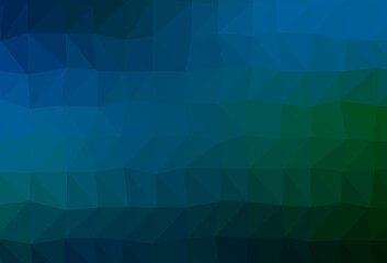 Dark Blue, Green vector abstract polygonal cover.