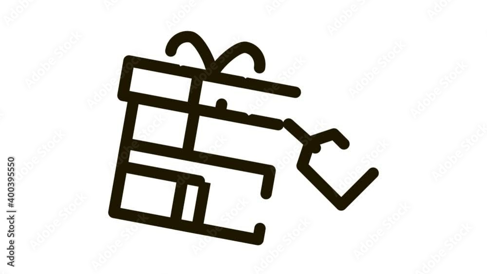 Poster gist box label icon animation. black gist box label animated icon on white background