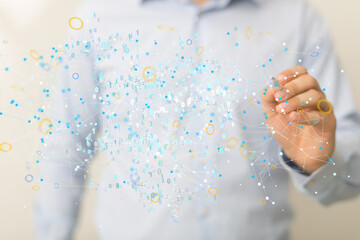 data Internet infrastructure concept. Abstract technology background. 3D rendering.