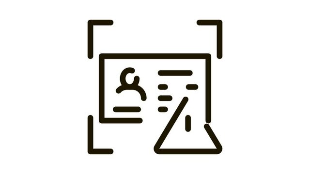 Fake Document Icon Animation. black Fake Document animated icon on white background