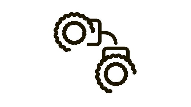 Handcuffs Sex Icon Animation. black Handcuffs Sex animated icon on white background