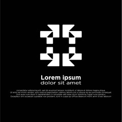 vector, modern minimalist logo design elements. isolated on a black background