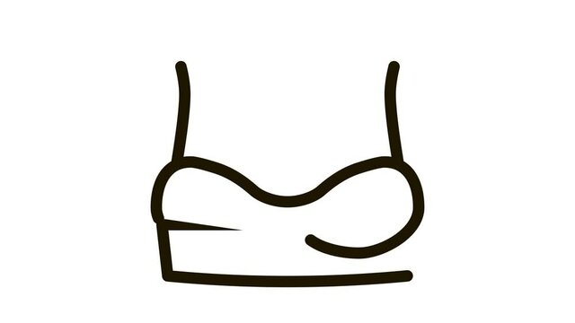 Underwire Bra Icon Animation. black Underwire Bra animated icon on white background