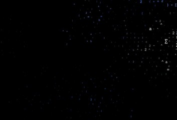 Dark Black vector background with Digit symbols.