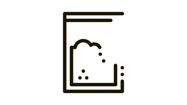 Cocaine Drug Bag Icon Animation. black Cocaine Drug Bag animated icon on white background