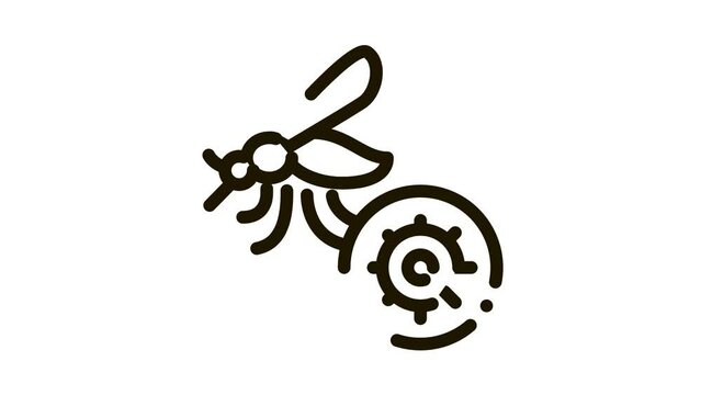 Malaria Mosquito Icon Animation. black Malaria Mosquito animated icon on white background