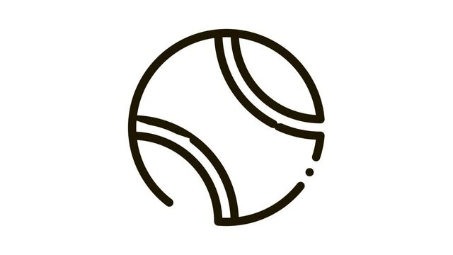 Tennis Play Ball Icon Animation. black Tennis Play Ball animated icon on white background
