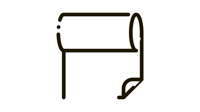 Fabric Roll Icon Animation. black Fabric Roll animated icon on white background
