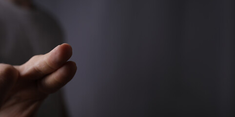 Obraz premium man finger pointing touch pressing