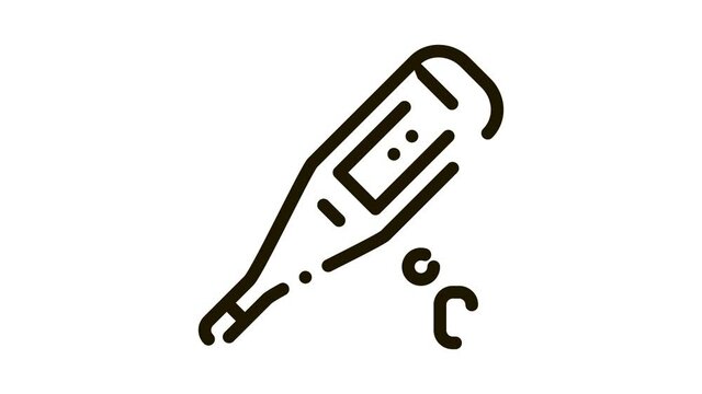 Thermometer Tool Icon Animation. black Thermometer Tool animated icon on white background