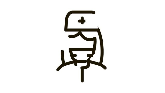 Nurse Paramedic Icon Animation. black Nurse Paramedic animated icon on white background